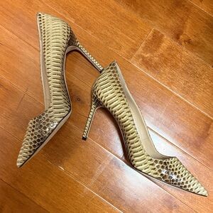 Manolo Blahnik Gold Snakeskin Heels